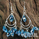 Wholesale cute drop shape sky blue manmade crystal earrings