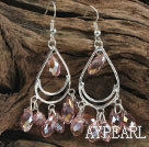 Wholesale cute drop shape pink manmade crystal earrings