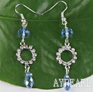 Wholesale lovely blue manmade crystal earrings with rhinestone