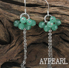 Wholesale Lovely Cluster Looped Green Aventurine Ball Long Link Dangle Earrings