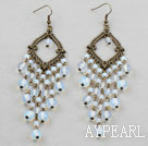 Wholesale Vintage Style Opal Crystal Chandelier Earrings