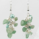 Freshwater Pearl and Aventurine Cluster Earrings