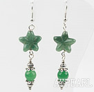 Starfish Shape Aventurine Dangle Earrings