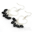 Heart Shape Black Crystal Fashion Earrings