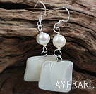 Wholesale New Design White Freshwater Pearl and White lip Shell Earrings