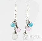 Dangle Style Assorted Multi Color Drop Shape Crystal Earrings