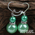 New Design Snowman Shape Dark Green Seashell Christmas Earrings
