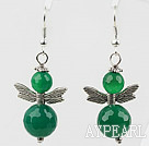 Lovely Style Faceted Green Agate Earrings