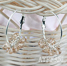 Fashion Large Loop Smoky Crystal Cluster Dangle Earrings