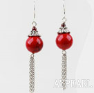 Fashion Long Chain Loop Style Round Alaqueca Dangle Earrings With Fish Hook