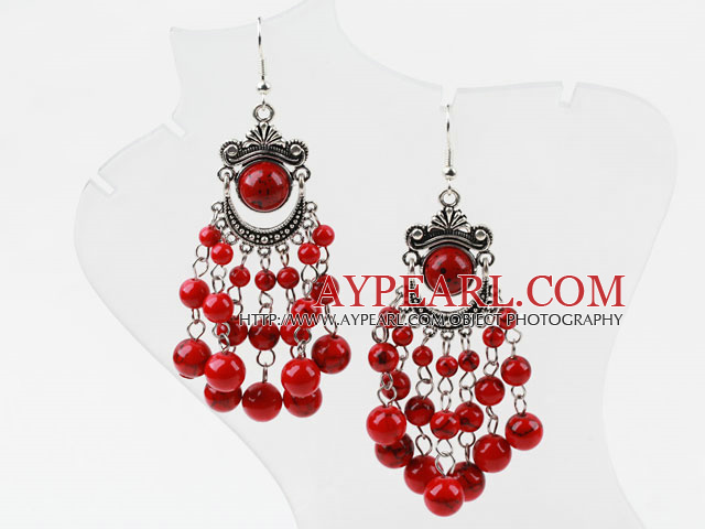 Fashion Loop Chain Style Round Alaqueca Dangle Earrings With Fish Hook