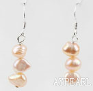 Simple Style Pink Freshwater Pearl Beaded Earrings