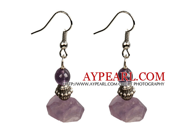 Beautiful Irregular Shape Amethyst Dangle Earrings