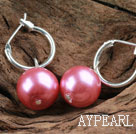 Simple Style Rose Color Seashell Earrings