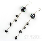 Wholesale Fashion Style Black Colored Glaze Dangle Earrings