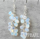 Wholesale Nice Long Cluster Style Cucurbit Shape Opal Crystal Loop Chain Dangle Earrings