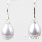 Classic Design Drop Shape Light Gray Color Seashell Beads Earrings