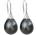 Classic Design Drop Shape Black Gray Color Seashell Beads Earrings