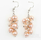Dangle Style Natural Pink Freshwater Pearl Earrings