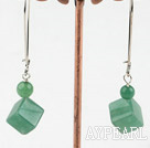 Lovely Round Rhombus Aventurine Dangle Earrings With Hook Earwires