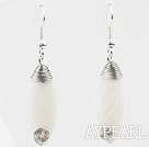Lovely Simple Style Horse Eye Shape White Shell Wired Wrap Dangle Earrings