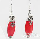 Simple Style Horse Eye Shape Watermelon Red Shell Earrings
