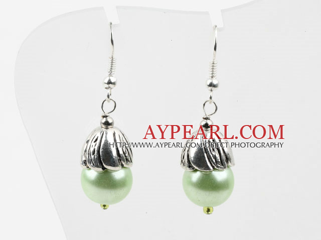 Simple Style Light Green Seashell Beads Earrings