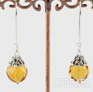 Wholesale Lovely 14Mm Swiss Citrine Ball Drop Earrings With Hoop Earwires