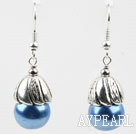 Simple Style Blue Seashell Beads Earrings