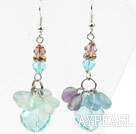 Wholesale Green Series Cool Style Austrian Crystal and Rainbow Fluorite Earrings