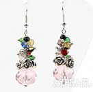 Wholesale Assorted Multi Color and Pink Manmade Crystal Earrings