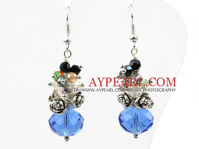 Assorted Multi Color and Blue Color Manmade Crystal Earrings