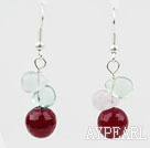 Wholesale Simple Style Rainbow Fluorite and Carnelian Earrings