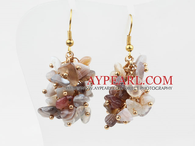 Cluster Style Persian Gray Agate Earrings
