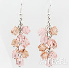 Wholesale Cluster Style Baby Pink Manmade Crystal Earrings