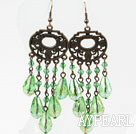 Wholesale Long Style Grass Green Manmade Crystal Earrings
