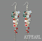 Assorted White and Red and Green Crystal Dangle Earrings