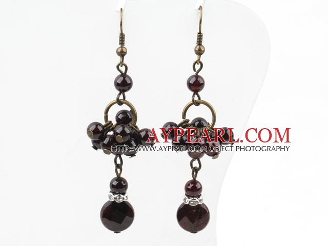 Vintage Style Assorted Garnet Dangle Earrings