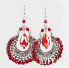 Gorgeous Style Big Drop Shape Red Crystal Earrings