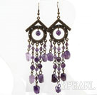 Vintage Style Assorted Amethyst Long Earrings