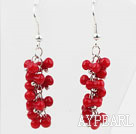 Wholesale Lovely Style Cucurbit Shape Red Coral Long Earrings