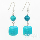 Popular Round And Square Spider Stone Dangle Earrings With Fish Hook