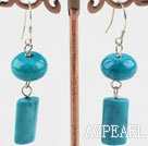 Fashion Irregular Shape Blue Spinder Stone Dangle Earrings With Fish Hook