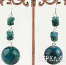 Lovely Disc And Round Shape Phoenix Stone Dangle Earrings With Fish Hook