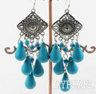 Wholesale chandelier shape blue turquoise chandelier earrings