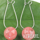 Wholesale Fashion Simple Style Faceted 14Mm Cherry Quartz Ball Drop Earrings With Hoop Earwires
