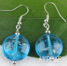 Wholesale lovely round shape blue colored glaze earrings