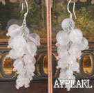 Wholesale Elegant Round Rose Quartz Cluster Style Dangle Earrings With Fish Hook