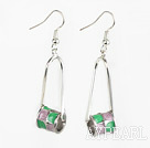 Wholesale Lovely Twisted Loop Meatl Colored Glaze Drum Shape Dangle Earrings With Fish Hook