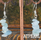 Wholesale Fashion Sapphire Blue Chipped Aquamarine Dangle Earrings With Fish Hook
